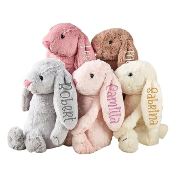 Long-Ear Embroidered Plush Bunny - Image 2