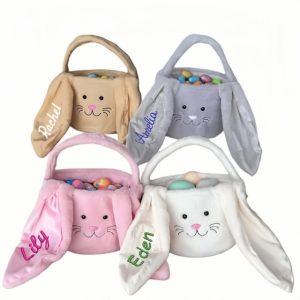 Embroidered Bunny Egg Hunt Tote
