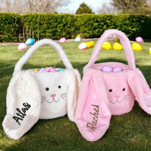 Embroidered Bunny Egg Hunt Tote - Image 3